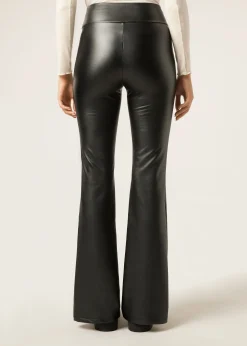 Pantalon Pattes d’éléphant Polaires Effet Enduit