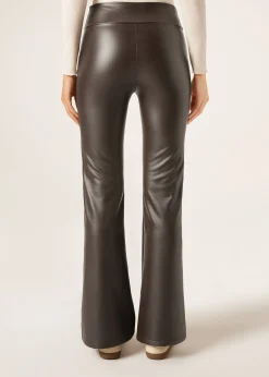 Pantalon Pattes d’éléphant Polaires Effet Enduit