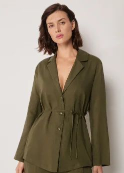 Veste coupe ample avec lin